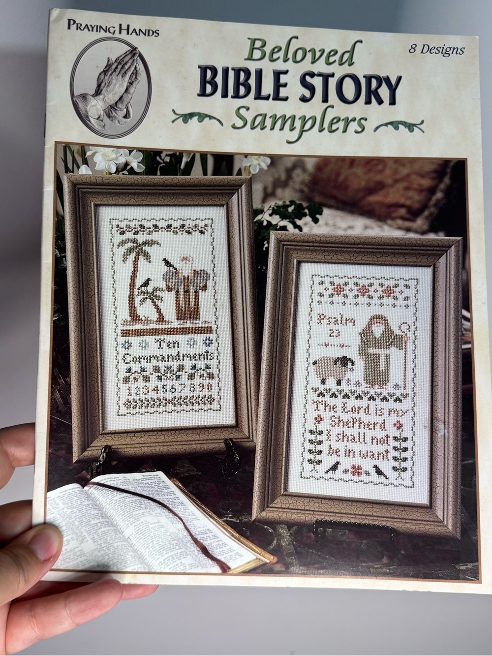 Beloved Bible Story Samplers Cross Stitch Pattern Book Praying Hands 8 Designs